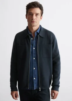 Strickjacke regular im Polo-Stil aus Bio-Baumwolle