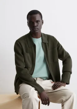 Strickjacke regular im Polo-Stil aus Bio-Baumwolle