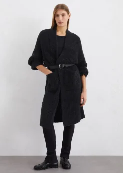 Strickmantel oversize aus Bändchengarn