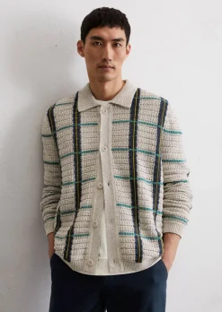 Strick-Overshirt regular aus Bio-Baumwoll-Leinen-Mix