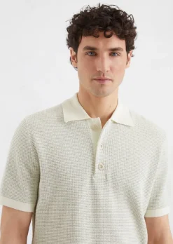 Strick-Poloshirt regular aus Bio-Baumwoll-Mix