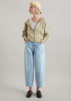 Sweatjacke regular cropped mit kuscheliger Innenseite