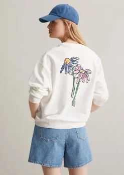 Sweatshirt oversized mit markantem Rückenprint