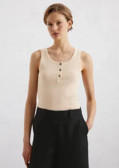 Tanktop regular aus elastischem Rippjersey