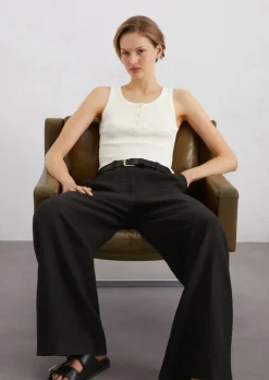 Tanktop regular aus elastischem Rippjersey