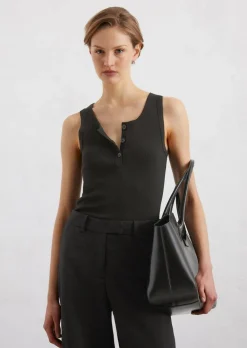 Tanktop regular aus elastischem Rippjersey