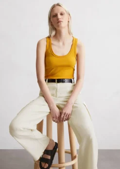 Tanktop regular aus elastischem Rippjersey