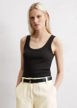 Tanktop regular aus elastischem Rippjersey