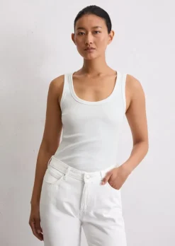 Tanktop regular aus elastischem Rippjersey