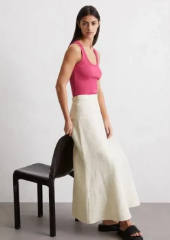 Tanktop regular aus elastischem Rippjersey