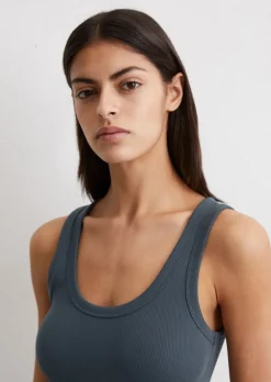 Tanktop regular aus elastischem Rippjersey