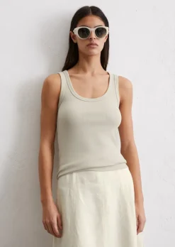 Tanktop regular aus elastischem Rippjersey