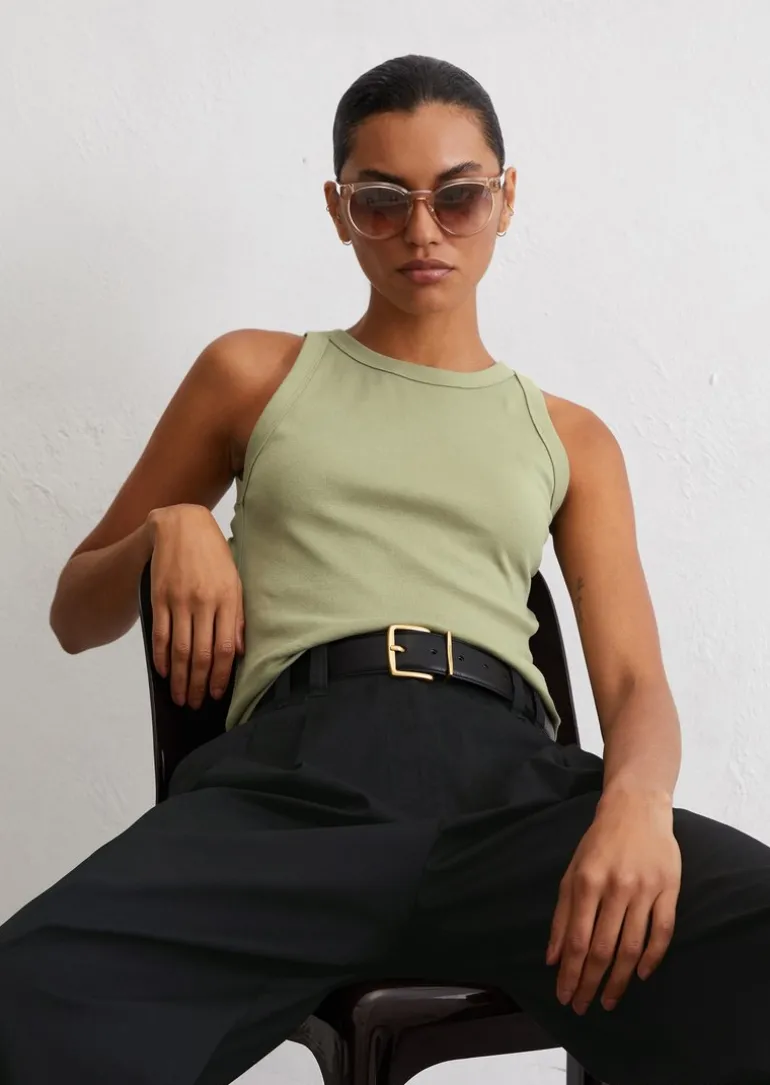 Tanktop regular aus Organic-Cotton-Rib-Jersey