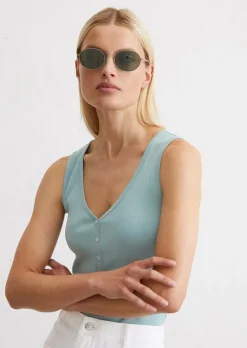 Tanktop slim mit Knopfleiste