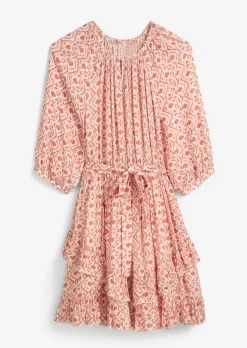 TEENS-GIRLS Stufenkleid aus strukturierter Viskose