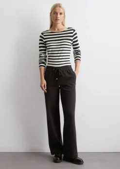 Travelpants wide aus kompaktem Jersey-Twill