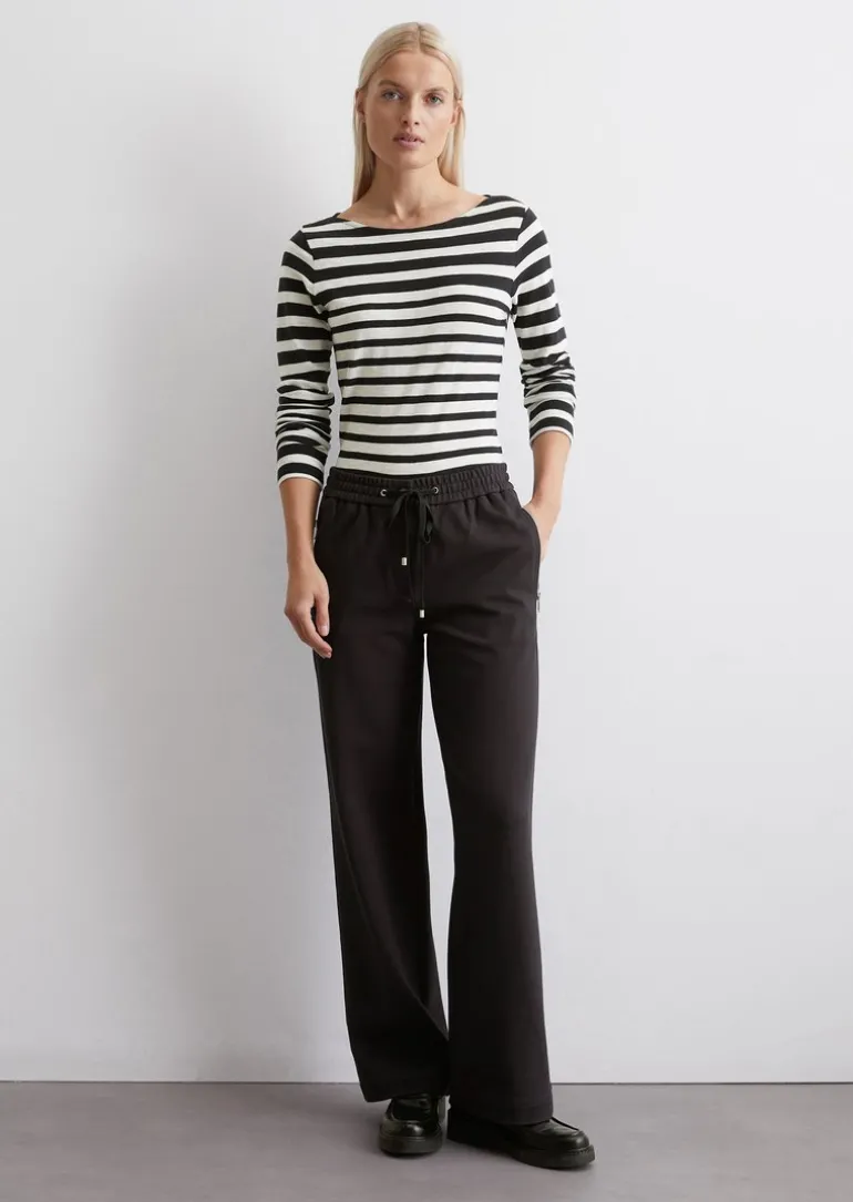 Travelpants wide aus kompaktem Jersey-Twill