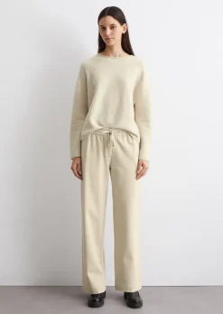 Travelpants wide aus kompaktem Jersey-Twill