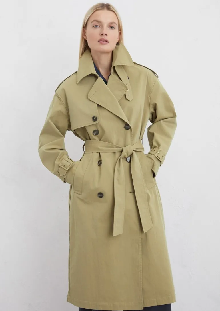 Trenchcoat regular aus kompaktem Twill