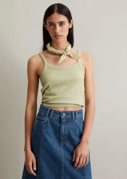 Trägertop cropped aus gerippter Bio-Baumwolle