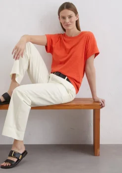 T-Shirt loose aus Slub-Jersey