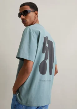 T-Shirt oversized mit Print auf Vorder- und Rückseite