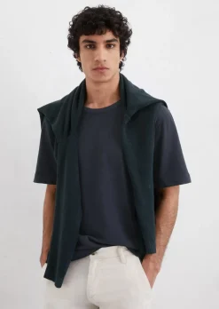 T-Shirt regular aus Bio-Baumwolle und Leinen