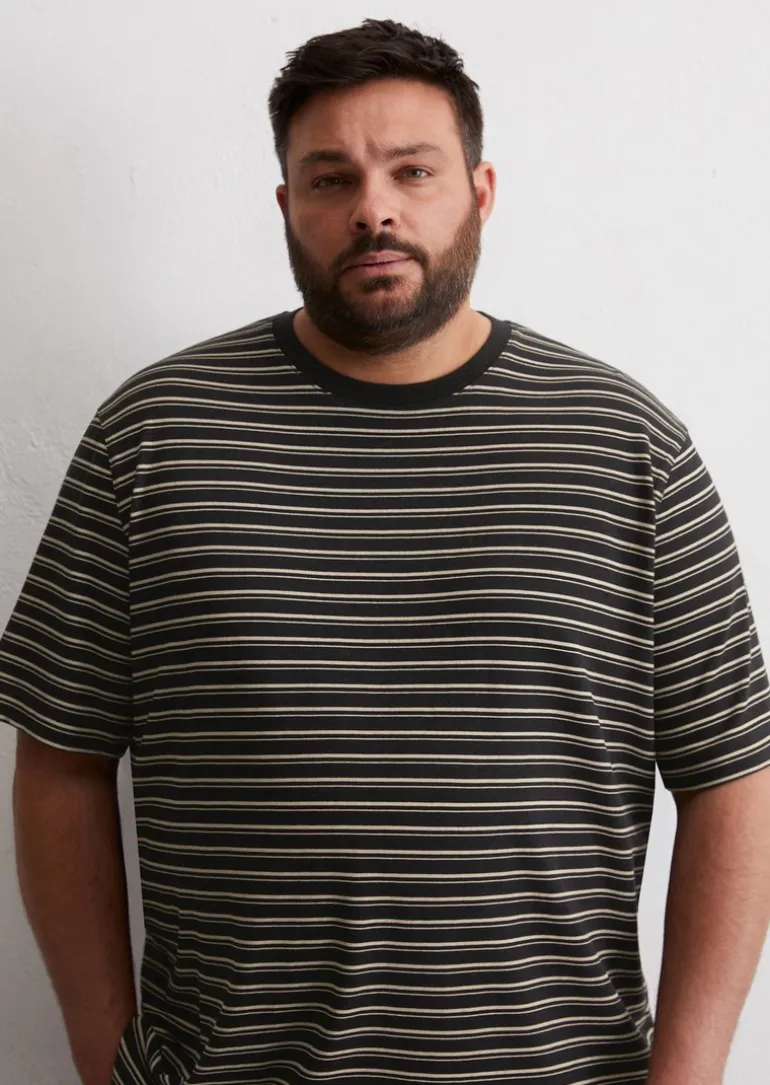 T-Shirt regular aus Bio-Baumwoll-Leinen-Mix