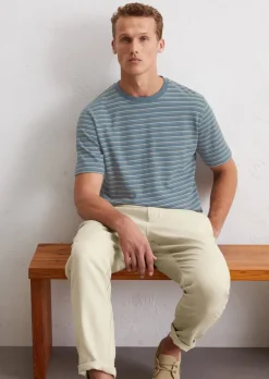 T-Shirt regular aus Bio-Baumwoll-Leinen-Mix