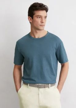 T-Shirt regular aus Leinen mit Bio-Baumwolle