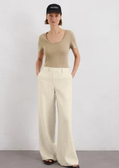 T-Shirt regular aus Leinen-Lyocell-Mix