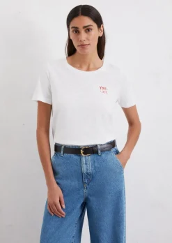 T-Shirt regular aus Slub-Jersey