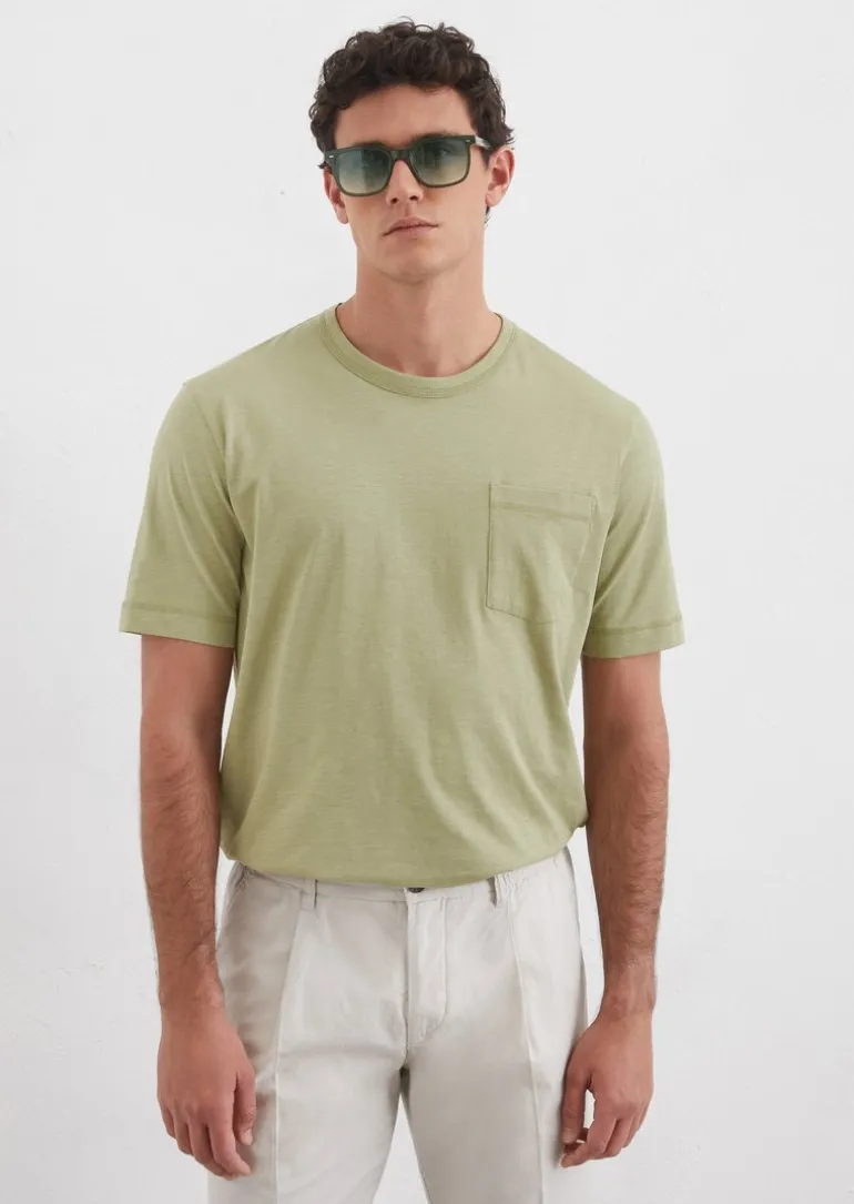 T-Shirt regular aus softem Slub-Jersey