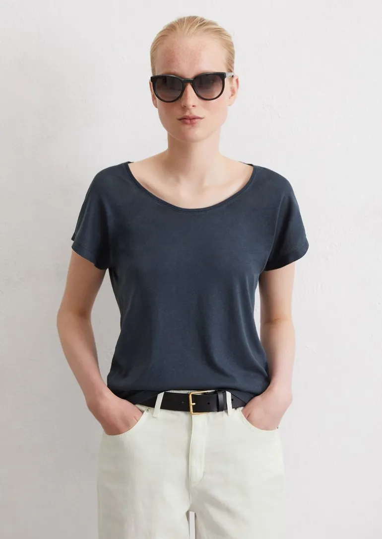 T-Shirt regular aus Viskose-Organic-Cotton-Mix