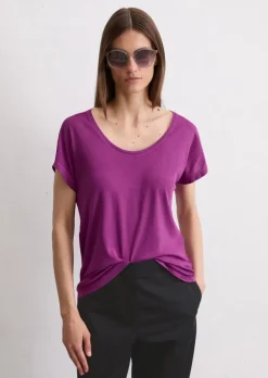 T-Shirt regular aus Viskose-Organic-Cotton-Mix