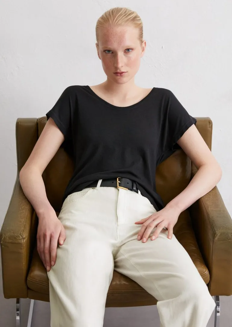 T-Shirt regular aus Viskose-Organic-Cotton-Mix