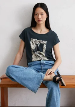 T-Shirt relaxed aus leichtem Single Jersey