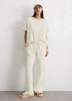 T-Shirt relaxed aus Material-Mix