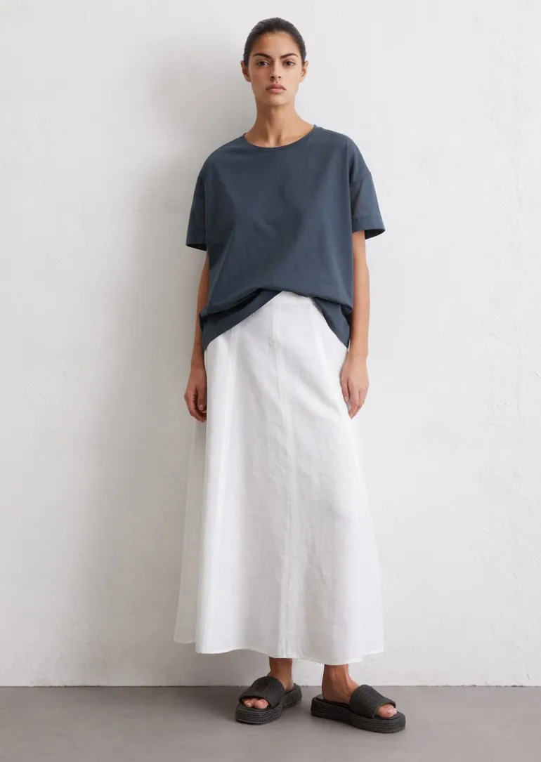 T-Shirt relaxed aus Material-Mix