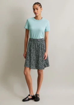 T-Shirt slim aus Eyelet-Single-Jersey