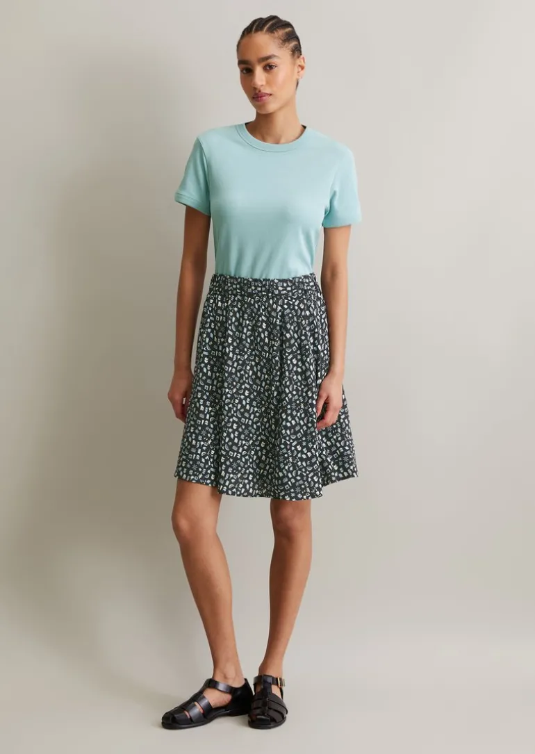 T-Shirt slim aus Eyelet-Single-Jersey