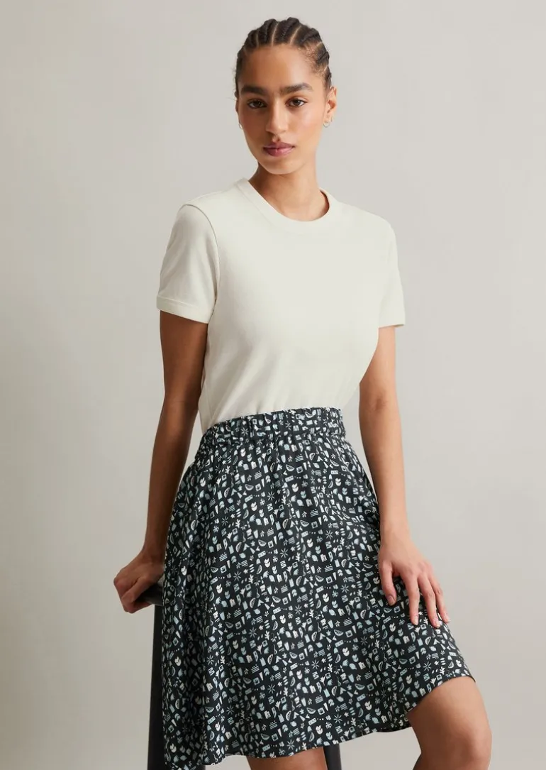 T-Shirt slim aus Eyelet-Single-Jersey