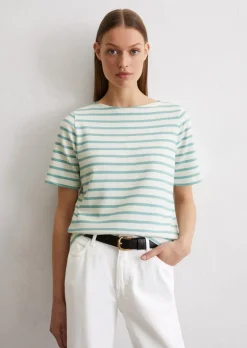 T-Shirt straight mit garngefärbtem Streifenmuster