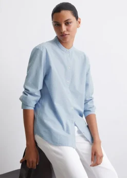 Tupfen-Bluse regular A-Shape aus Fil-Coupé-Gewebe