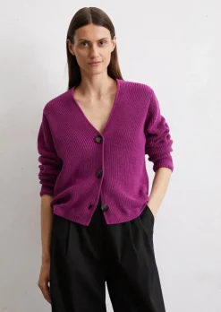 V-Neck-Cardigan relaxed aus Heavy-Weight-Organic-Cotton