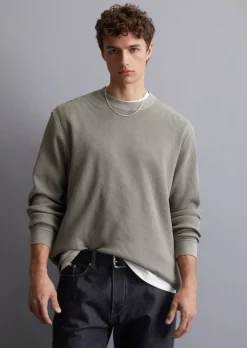 Waffel-Longsleeve relaxed aus reiner Bio-Baumwolle