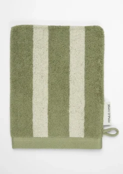 Waschhandschuh Model Heritage mit Jacquard-Streifenmuster