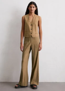 Weste regular aus Leinen-Viskose-Stretch