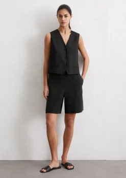 Weste regular aus Leinen-Viskose-Stretch