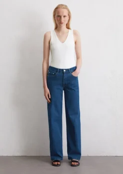 Wide Leg Jeans aus Cashmere Touch Denim